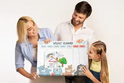 Printed Cork Weekly Schedule Memo Board