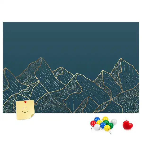 Printed Cork Board Mountain sketch