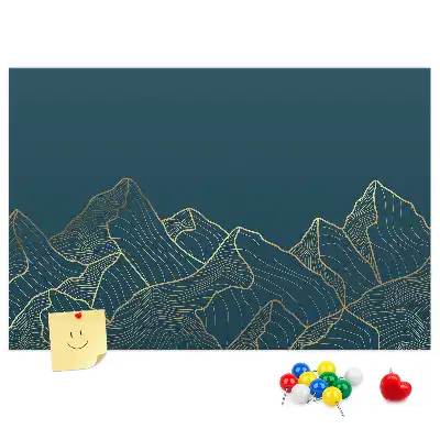 Printed Cork Board Mountain sketch