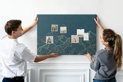 Printed Cork Board Mountain sketch