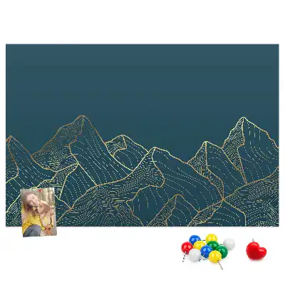 Printed Cork Board Mountain sketch