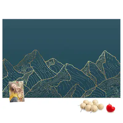 Printed Cork Board Mountain sketch