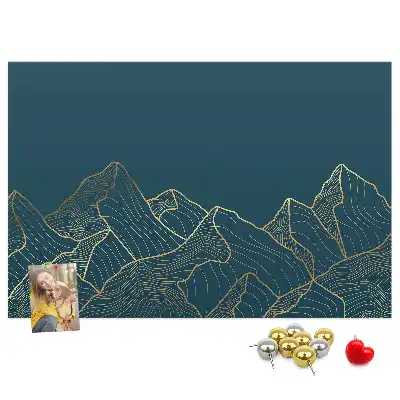 Printed Cork Board Mountain sketch