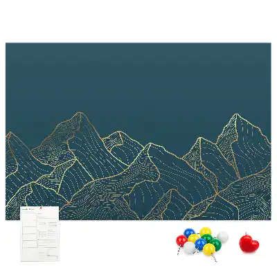 Printed Cork Board Mountain sketch