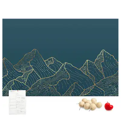 Printed Cork Board Mountain sketch