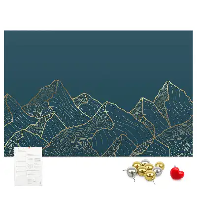 Printed Cork Board Mountain sketch