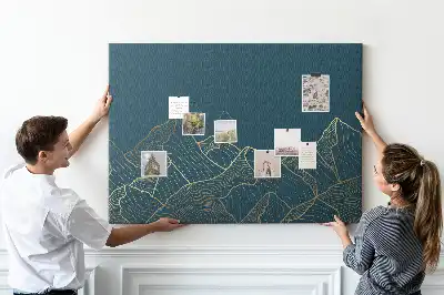 Printed Cork Board Mountain sketch