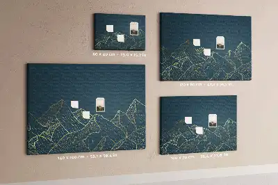 Printed Cork Board Mountain sketch