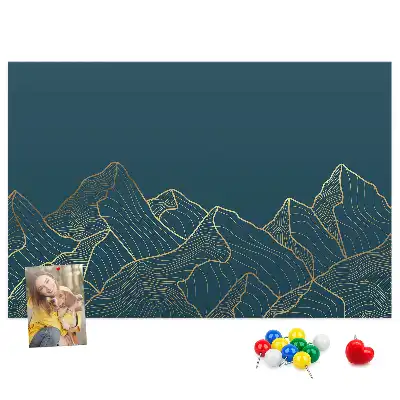 Printed Cork Board Mountain sketch