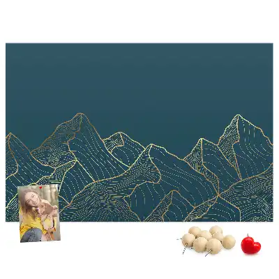 Printed Cork Board Mountain sketch