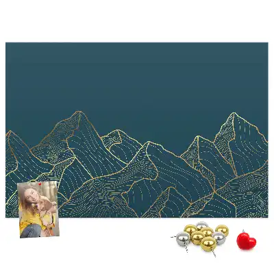 Printed Cork Board Mountain sketch
