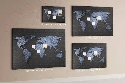 3D World Map Printed Cork Memo Board