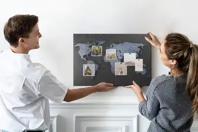 3D World Map Printed Cork Memo Board