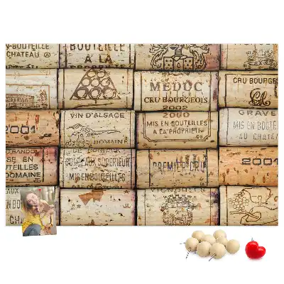 Printed Cork Board with Wine Cork Design