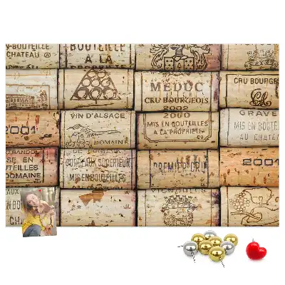 Printed Cork Board with Wine Cork Design