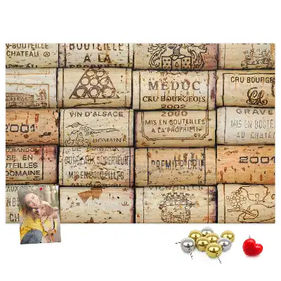 Printed Cork Board with Wine Cork Design