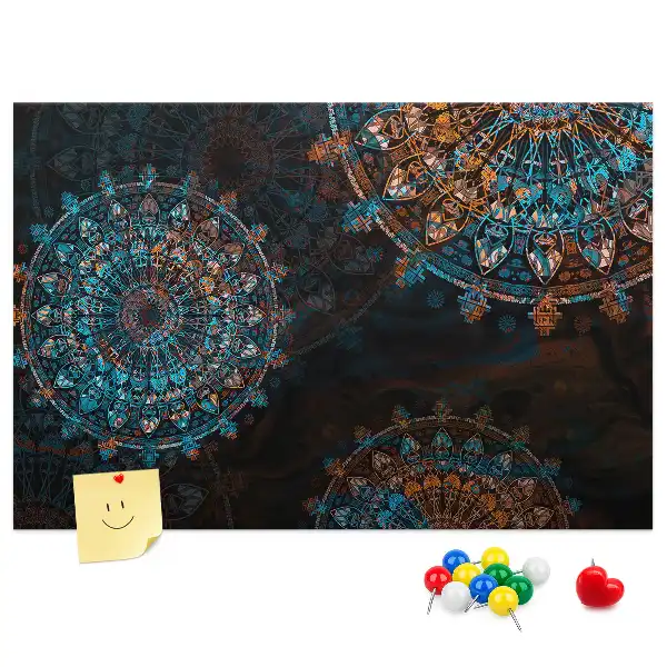 Mandala Print Cork Memo Board
