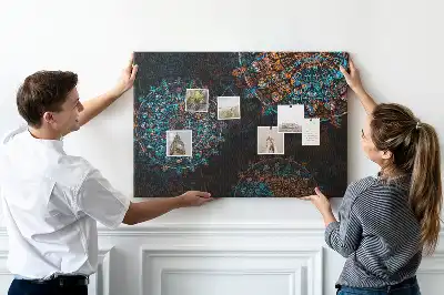 Mandala Print Cork Memo Board