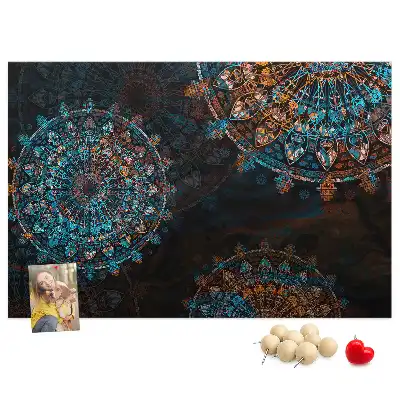 Mandala Print Cork Memo Board