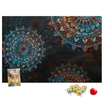 Mandala Print Cork Memo Board
