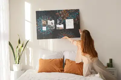 Mandala Print Cork Memo Board