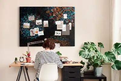 Mandala Print Cork Memo Board