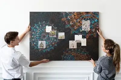 Mandala Print Cork Memo Board