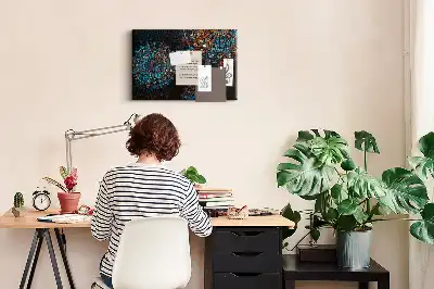 Mandala Print Cork Memo Board