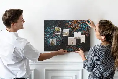 Mandala Print Cork Memo Board