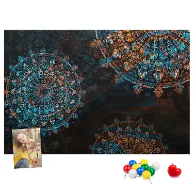 Mandala Print Cork Memo Board