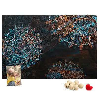 Mandala Print Cork Memo Board