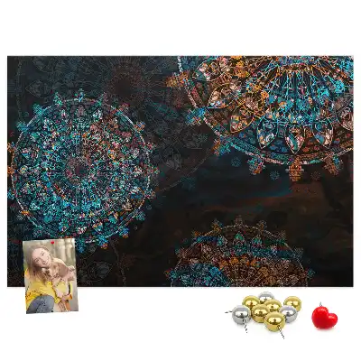 Mandala Print Cork Memo Board