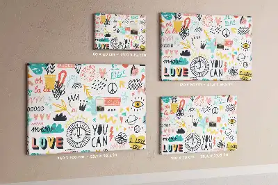 Cork memo board Picture sketches