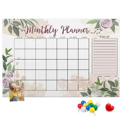 Printed Cork Memo Board Rose Planner