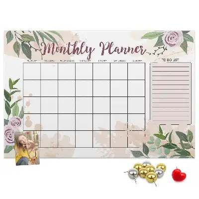 Printed Cork Memo Board Rose Planner