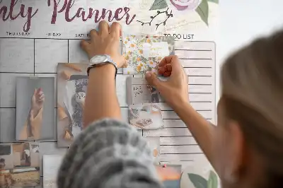 Printed Cork Memo Board Rose Planner