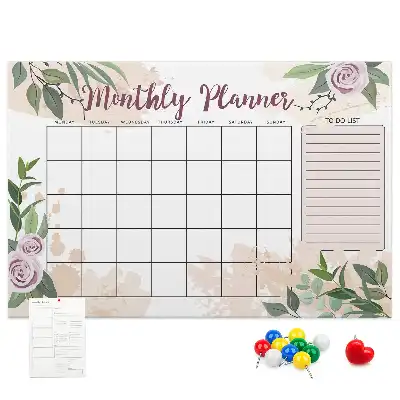Printed Cork Memo Board Rose Planner