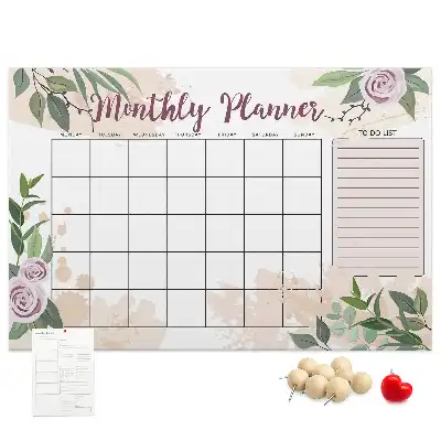 Printed Cork Memo Board Rose Planner