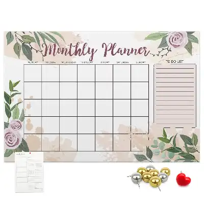 Printed Cork Memo Board Rose Planner