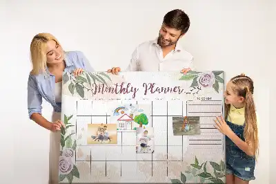 Printed Cork Memo Board Rose Planner