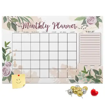 Printed Cork Memo Board Rose Planner