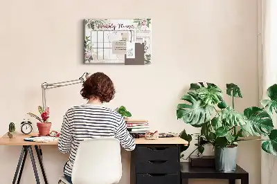 Printed Cork Memo Board Rose Planner