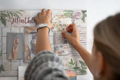 Printed Cork Memo Board Rose Planner