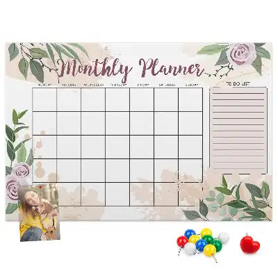 Printed Cork Memo Board Rose Planner