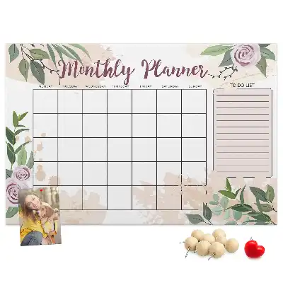 Printed Cork Memo Board Rose Planner