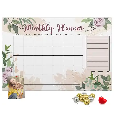 Printed Cork Memo Board Rose Planner