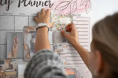 Pink monthly planner cork memo board