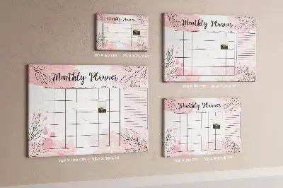 Pink monthly planner cork memo board