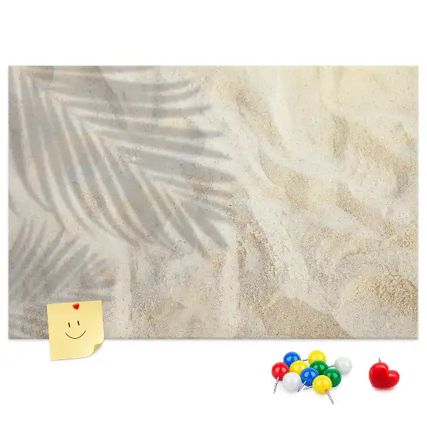 Palm Shadow Sand Printed Cork Board
