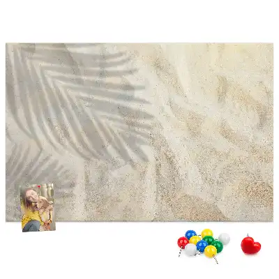 Palm Shadow Sand Printed Cork Board